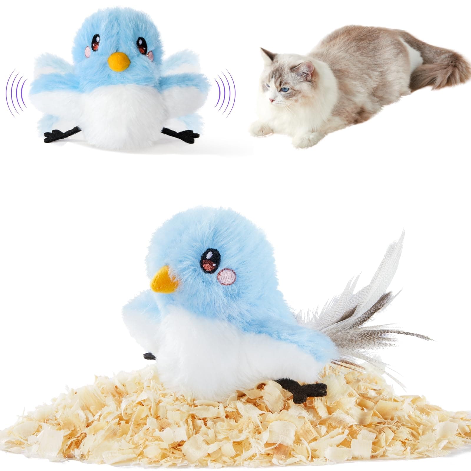 Leafur Rechargeable Flapping Bird Toy for Indoor Kittens