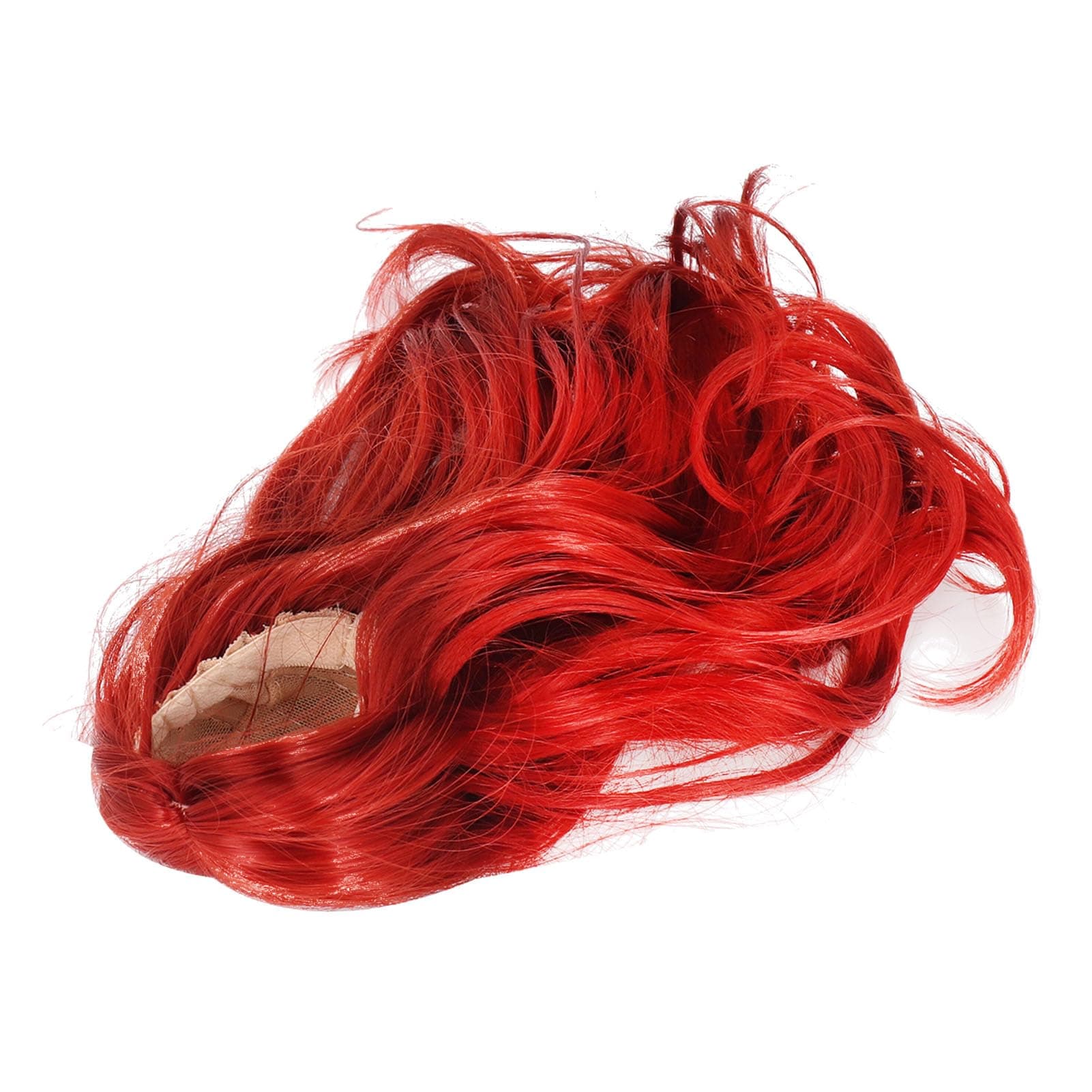 Lifelike Scalp Red Silk Wigs for 1/6 Ball Jointed Dolls (Bright Color, Optimal Curls)