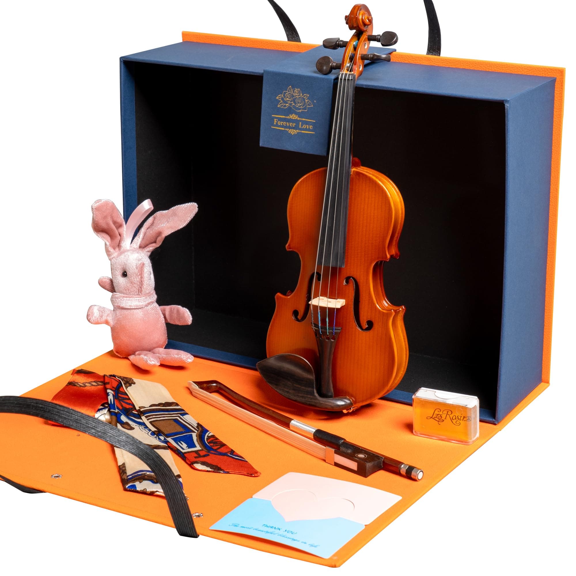 MI&VI VN-301G 1/64 Violin Kit - Christmas Gift Box Set with Bow & Rosin