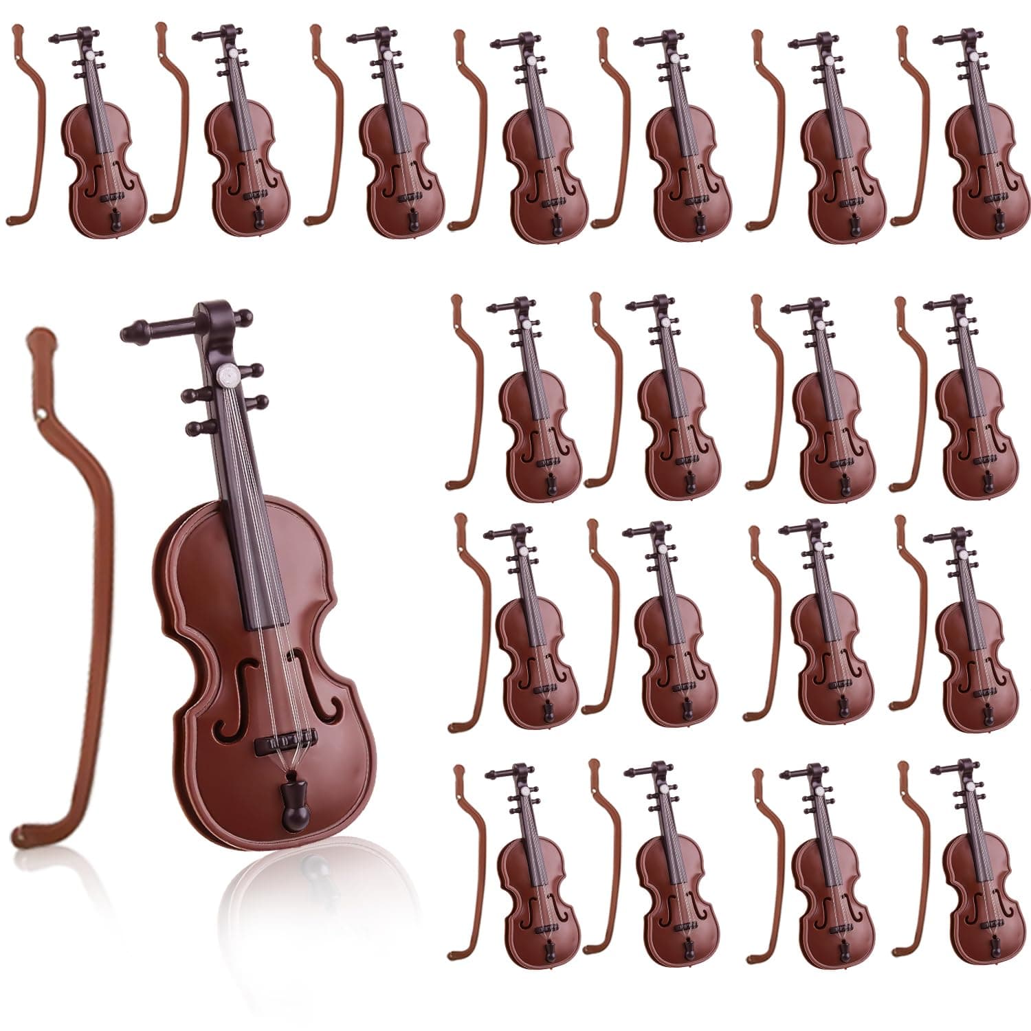 Miniature Violin Set - 20 Mini Musical Instruments for Fairy Gardens and Collectors