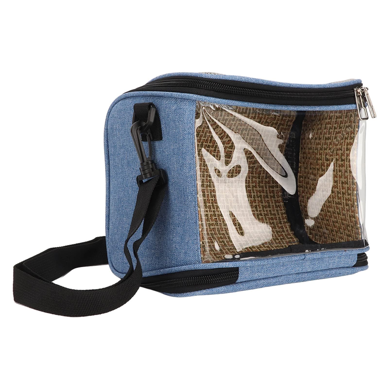 Zerodis Transparent Bird Carrier Bag for Small Birds Green Cheek Cockatiels (Blue)