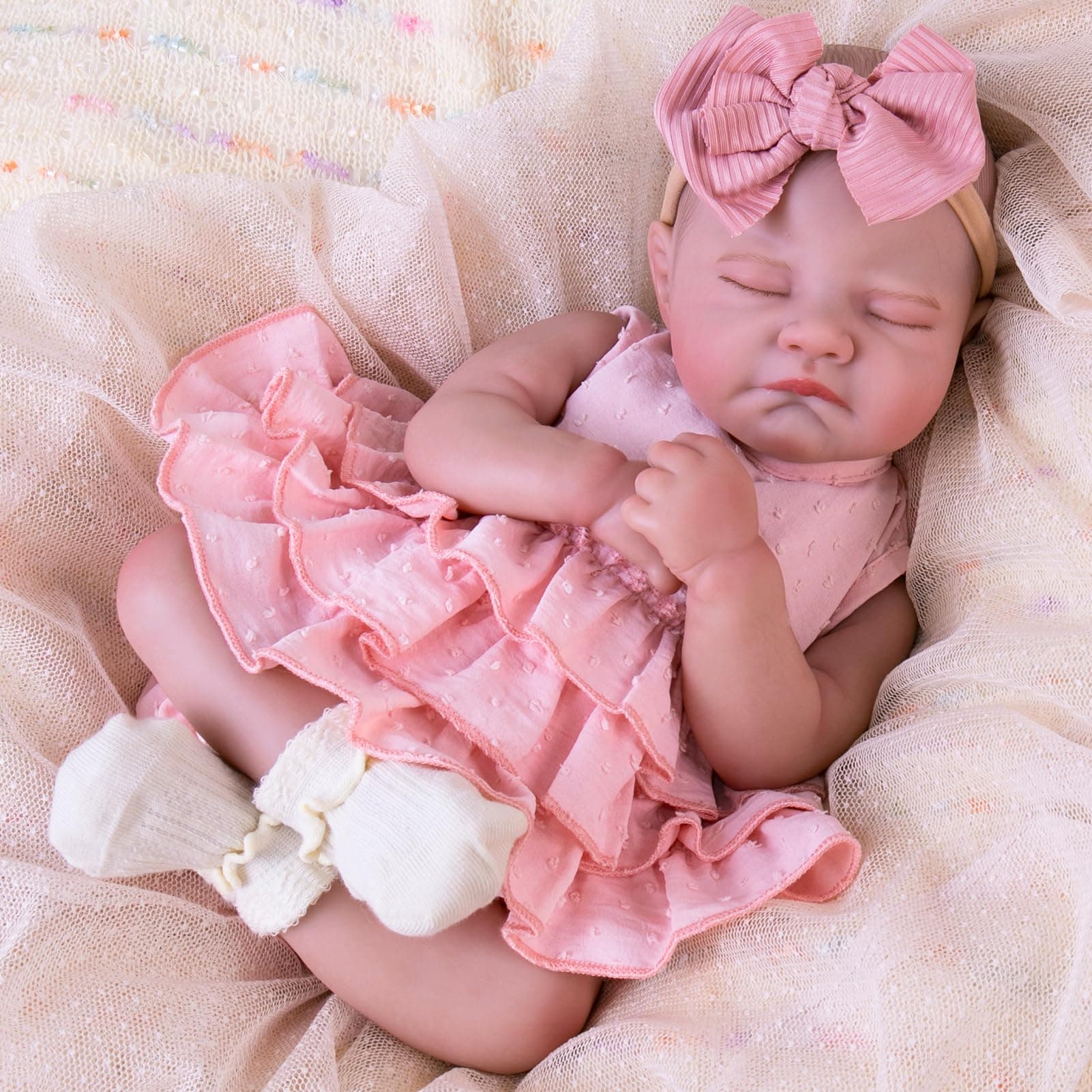 Aori Realistic 20 Inch Newborn Baby Girl Doll with Poseable Limbs & Feeding Kit